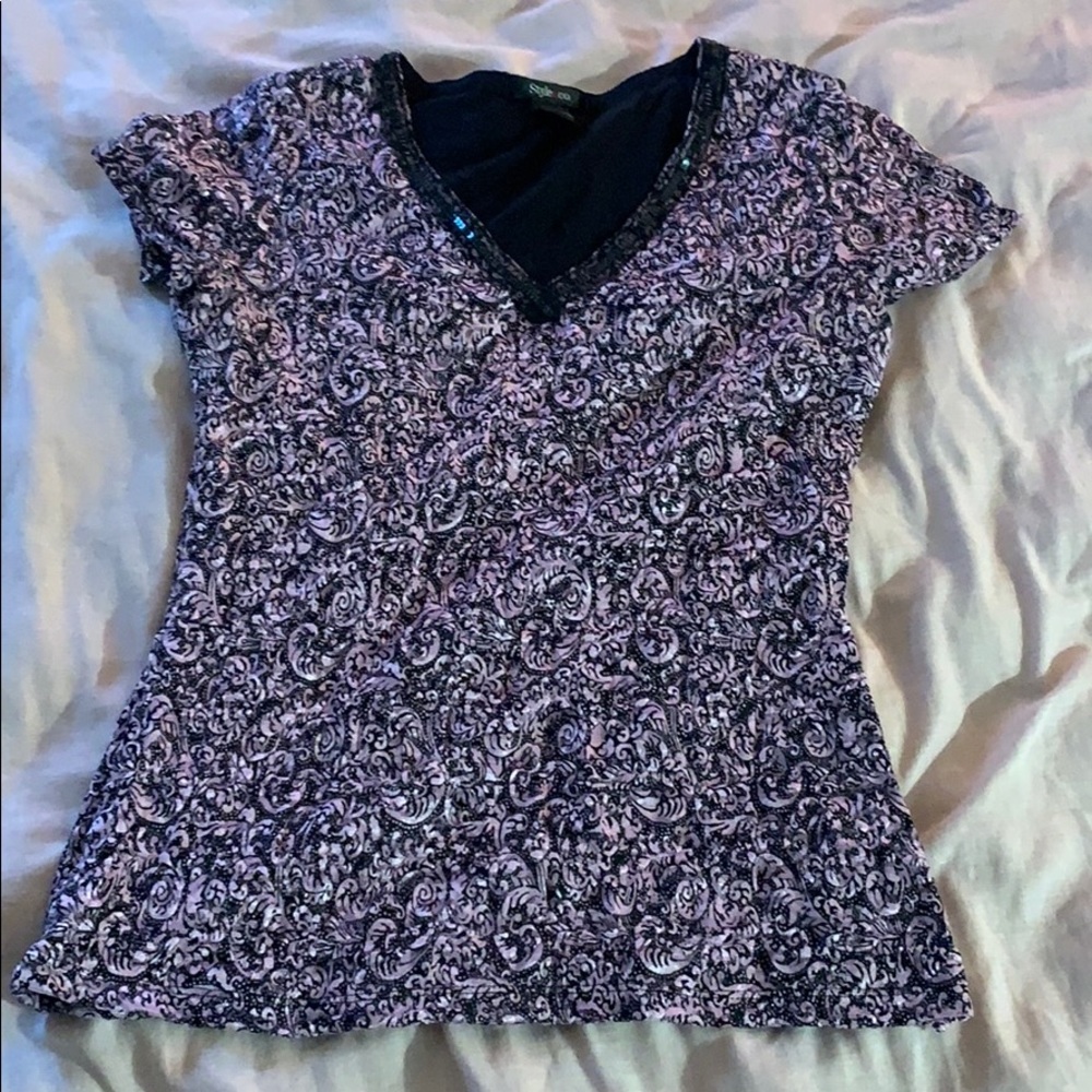 Lavender and Black Top